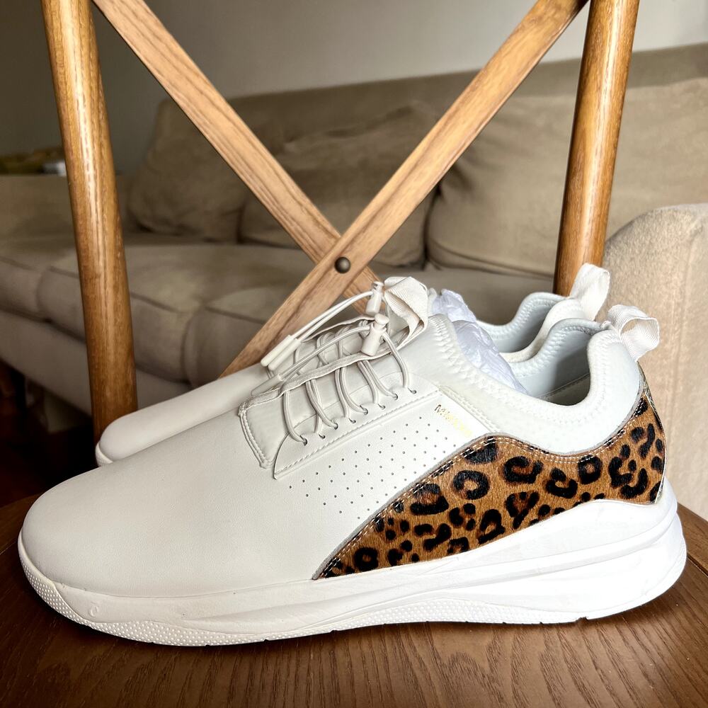 Clove Men's Classic Nursing Sneakers Size 13 White Leopard print - Picture 4 of 7